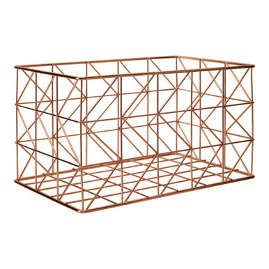 Copper Finish Zigzag Wire Basket