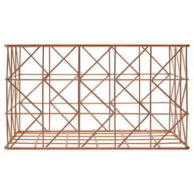 Copper Finish Zigzag Wire Basket