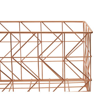 Copper Finish Zigzag Wire Basket