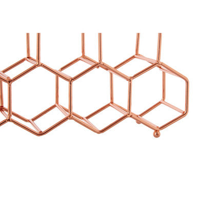Copper Plated Spice Rack with 10 Hexagonal Sections
