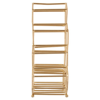 10 Bottle Gold Finish Spice Rack with Honeycomb Design