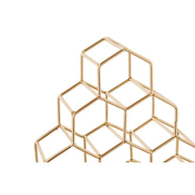 10 Bottle Gold Finish Spice Rack with Honeycomb Design