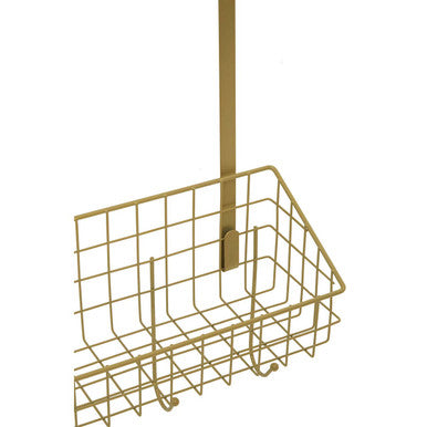 Gold Finish Over the Door Hanger with Shelf and Hooks