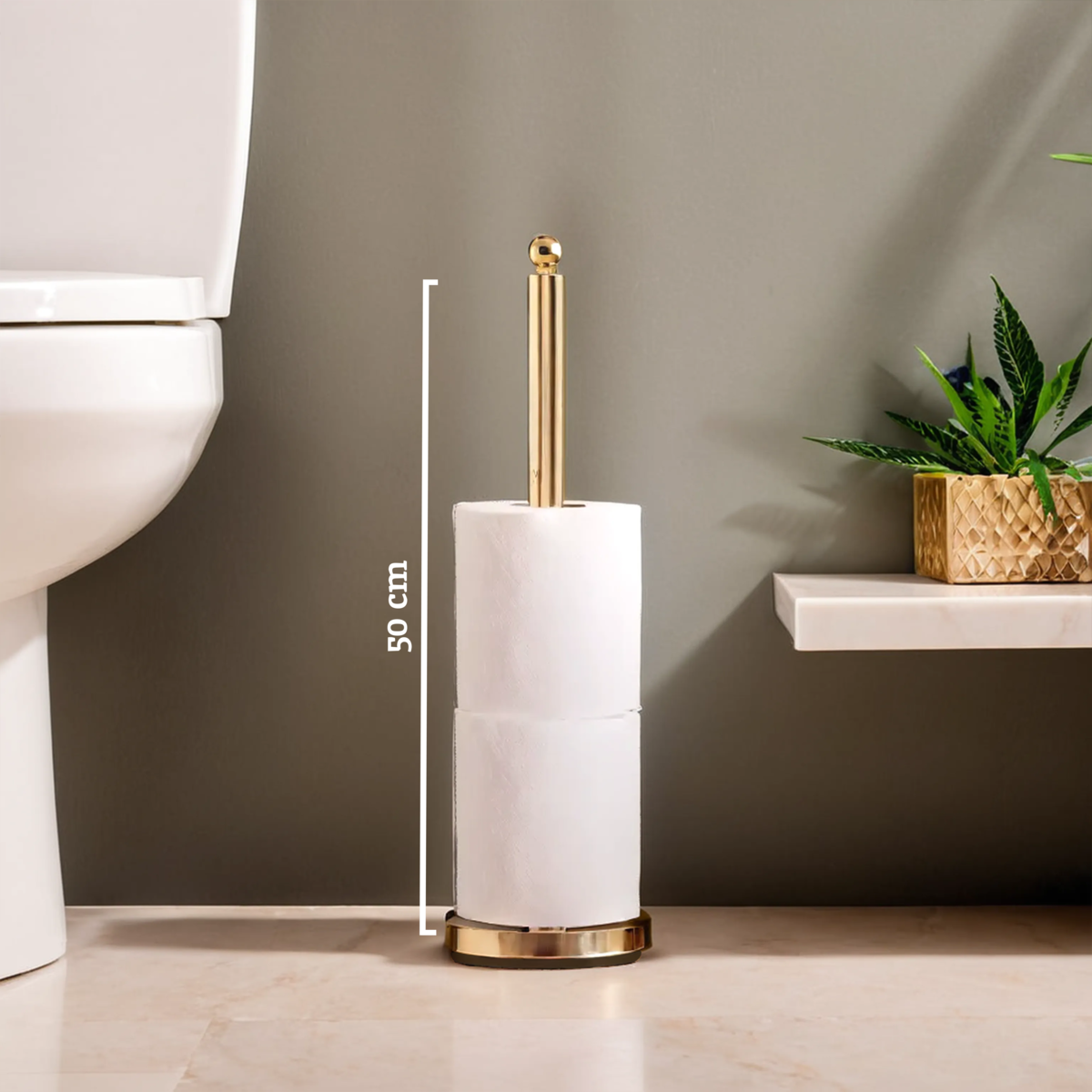 Gold Finish Toilet Roll Holder