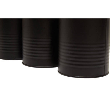 Set of Three Black Canisters with Bamboo Lids
