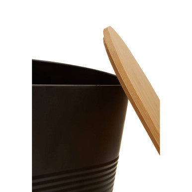 Black Bread Bin with Bamboo Lid