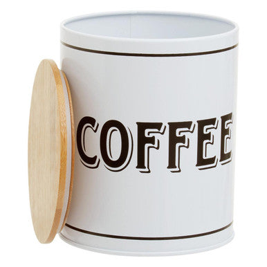 White Metal Coffee Canister