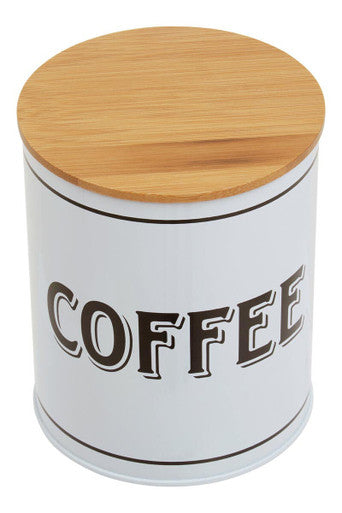 White Metal Coffee Canister