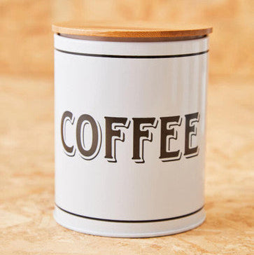 White Metal Coffee Canister