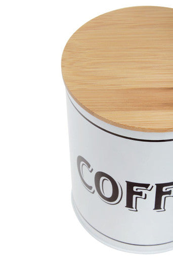 White Metal Coffee Canister