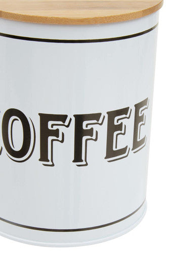White Metal Coffee Canister