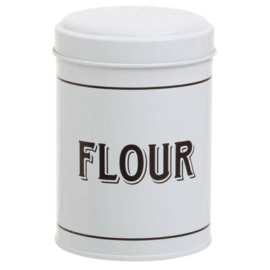 White Metal Flour Shaker