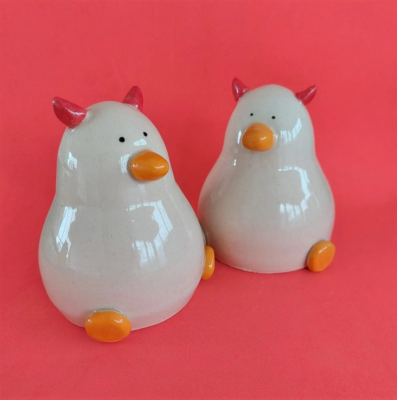 Neville the Devil Halloween Duck Handmade Ceramic