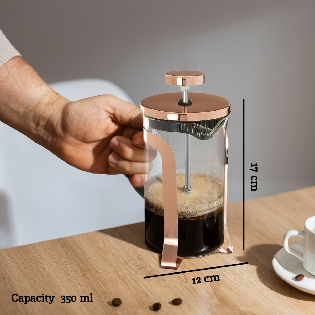 Rose Gold Cafetiere 350ml