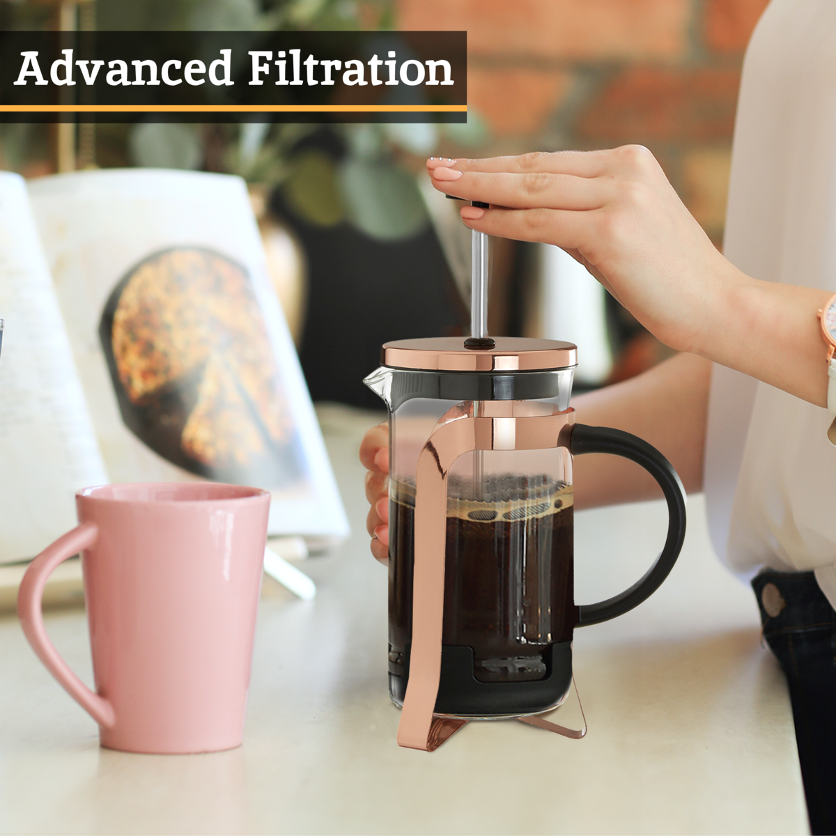 Rose Gold Cafetiere 350ml