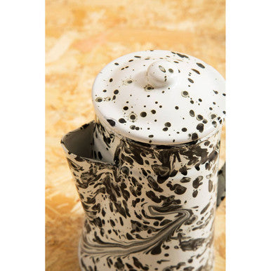 Black and White Patterned Coffee Pot