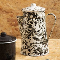 Black and White Patterned Coffee Pot