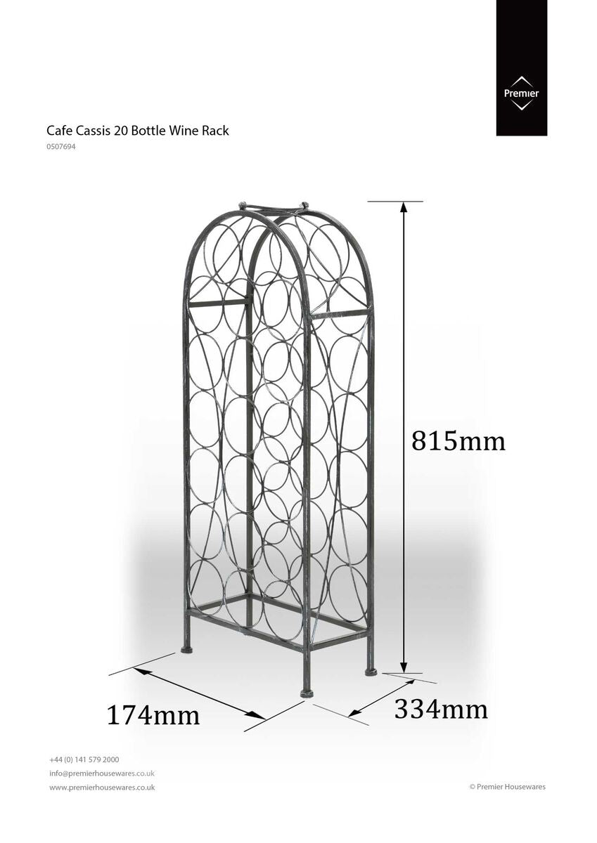 Grey 20 Bottle Wine Rack