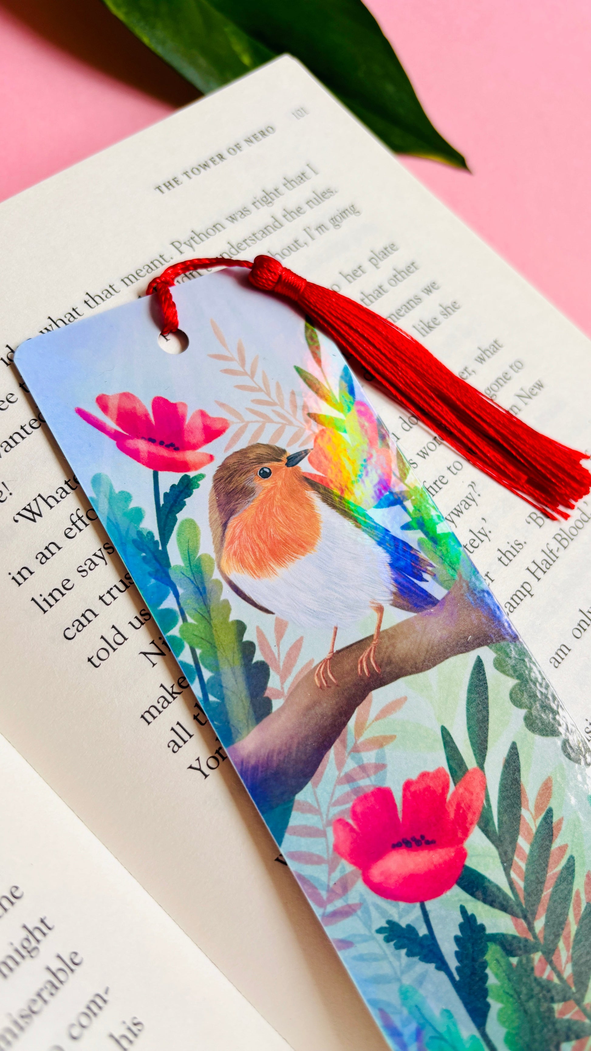 Robin Holographic Bookmark Handmade Bookish Gift