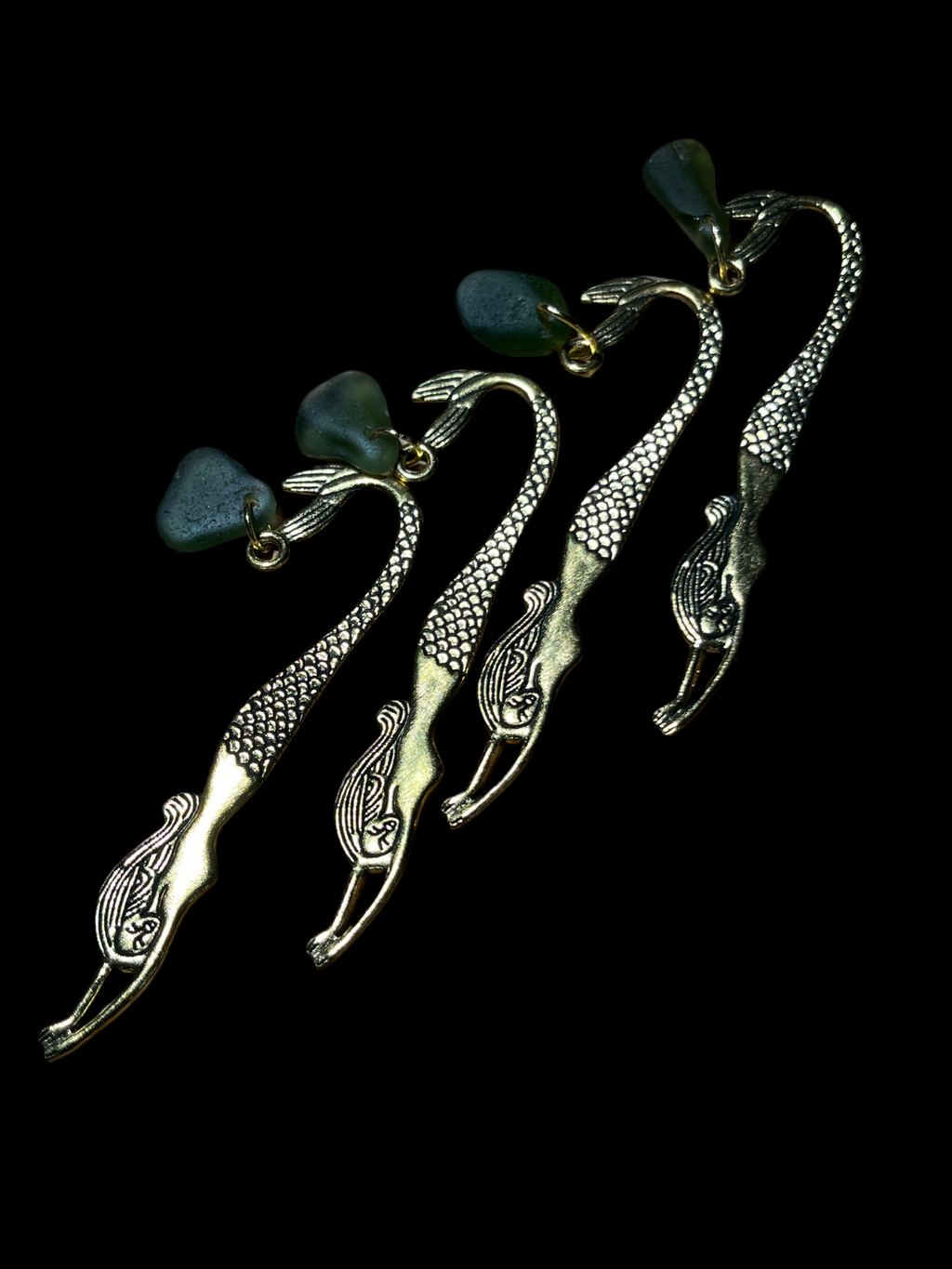 Seaglass Mermaid Tail Bookmark Gold