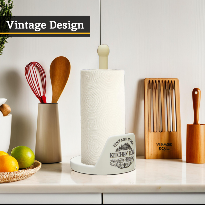 Vintage Cream Kitchen Roll Holder