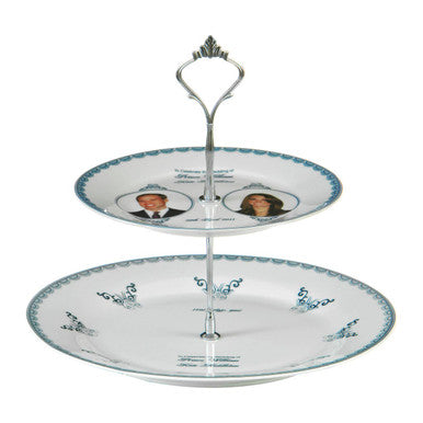 Royal Wedding Cake Stand in Blue and White Porcelain