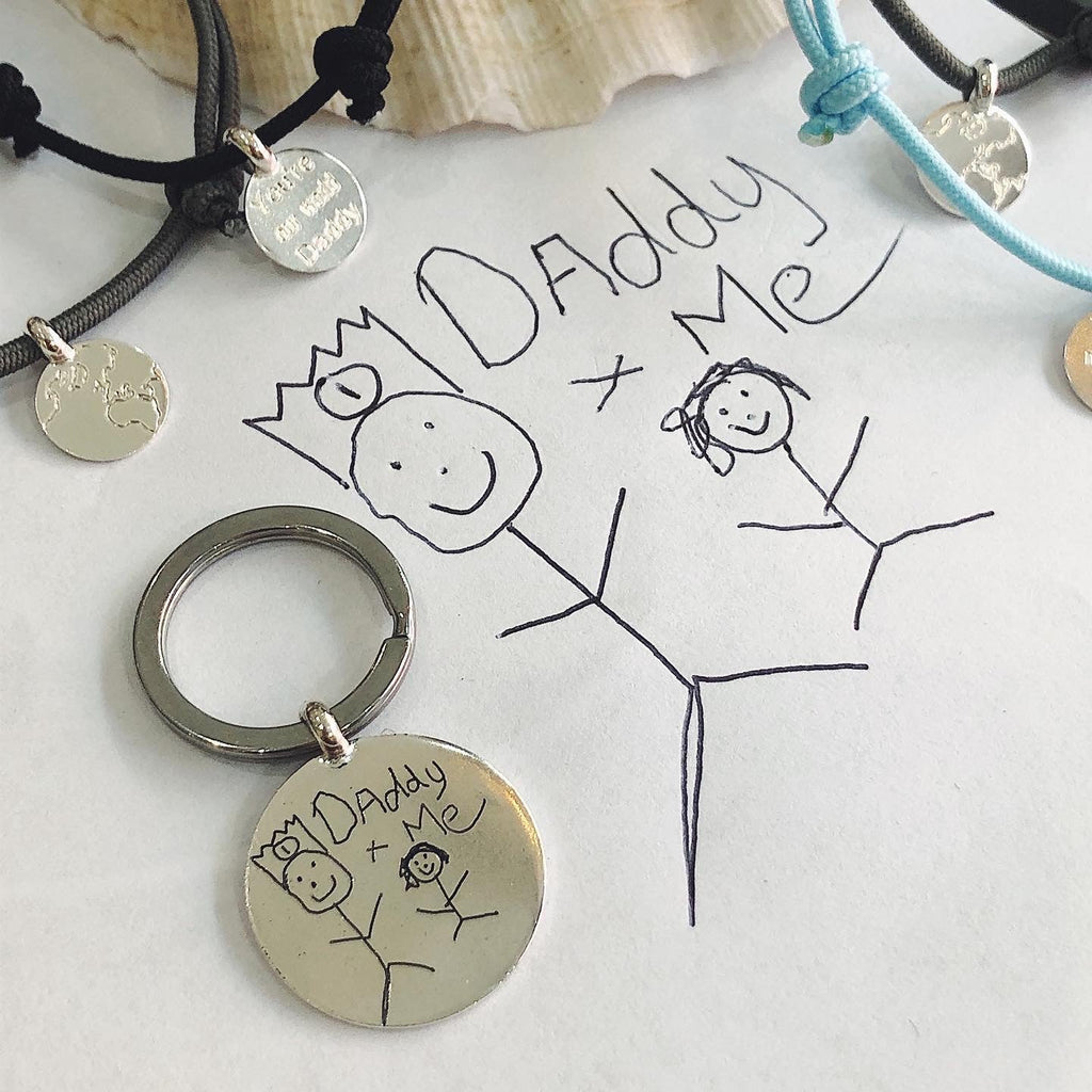Personalised Silver Keyring with Handprint or Handwriting
