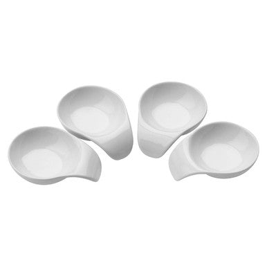 Set of Four White Tapas Serving Dishes