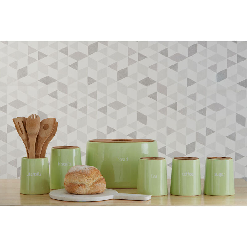Green Ceramic Tea Canister