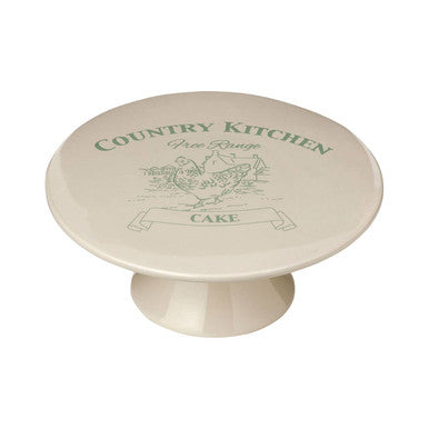 Cream Cake Stand with Hen Motif