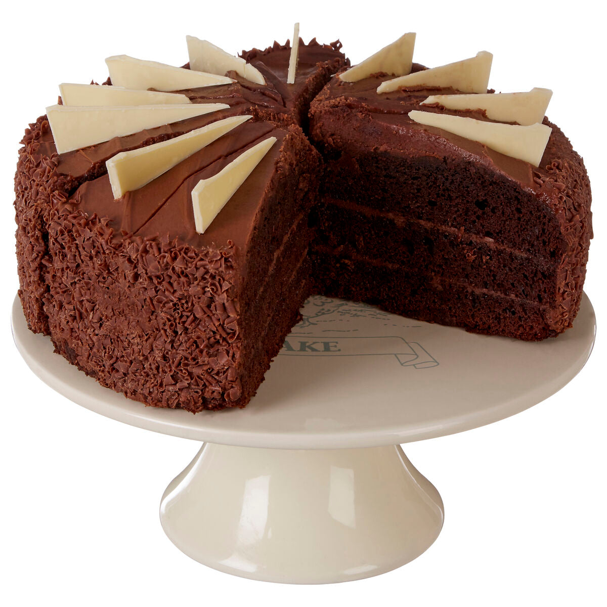 Cream Cake Stand with Hen Motif