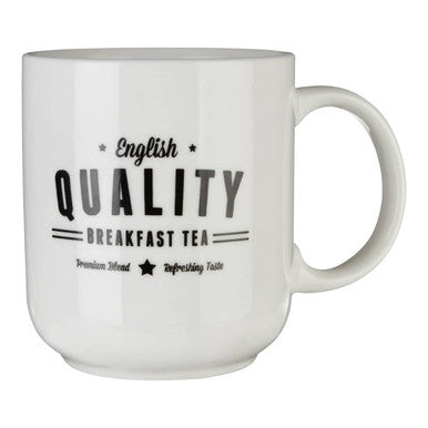 White Tea Mug with English Breakfast Message