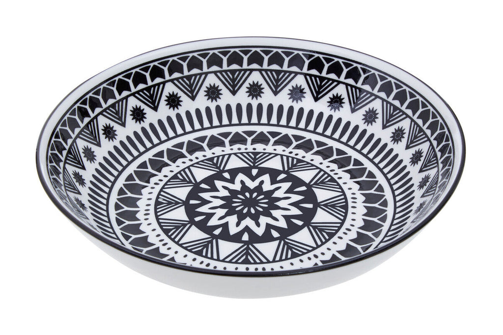 Maya 12 Piece Black and White Dinner Set