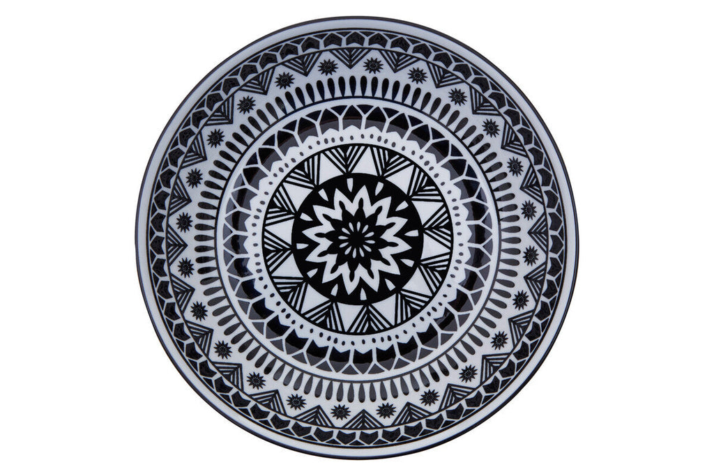 Maya 12 Piece Black and White Dinner Set