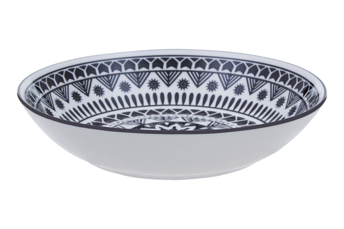 Maya 12 Piece Black and White Dinner Set