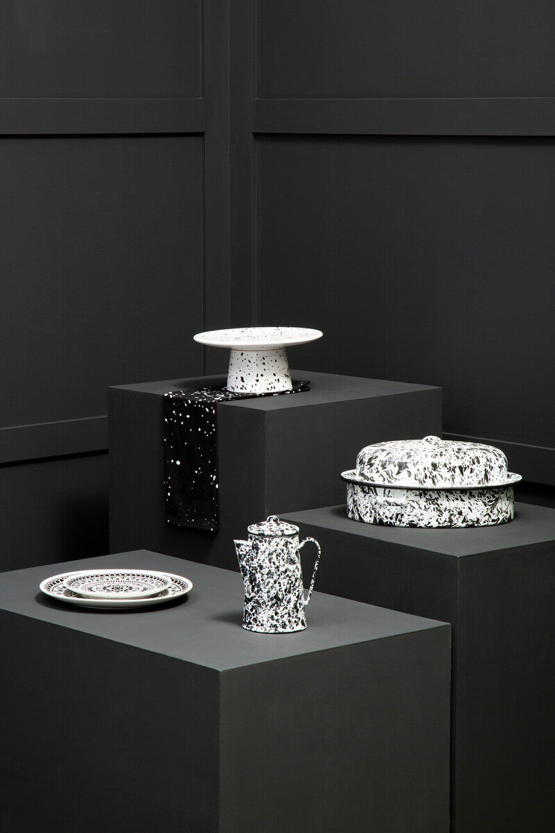 Maya 12 Piece Black and White Dinner Set