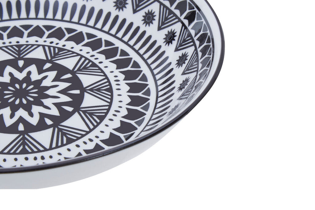 Maya 12 Piece Black and White Dinner Set