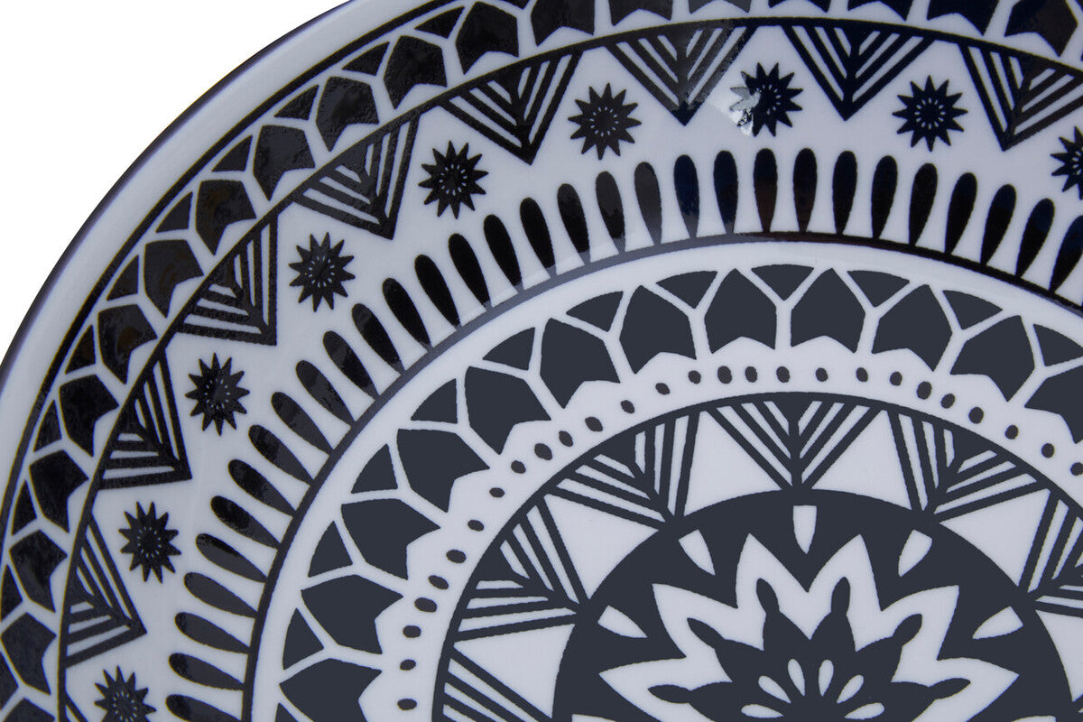 Maya 12 Piece Black and White Dinner Set