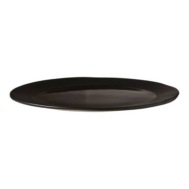 Black Stoneware Pizza Plate