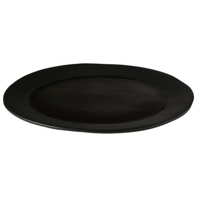 Black Stoneware Pizza Plate