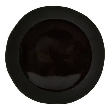 Black Stoneware Pizza Plate