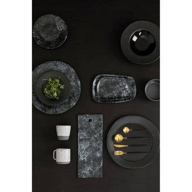Black Stoneware Pizza Plate