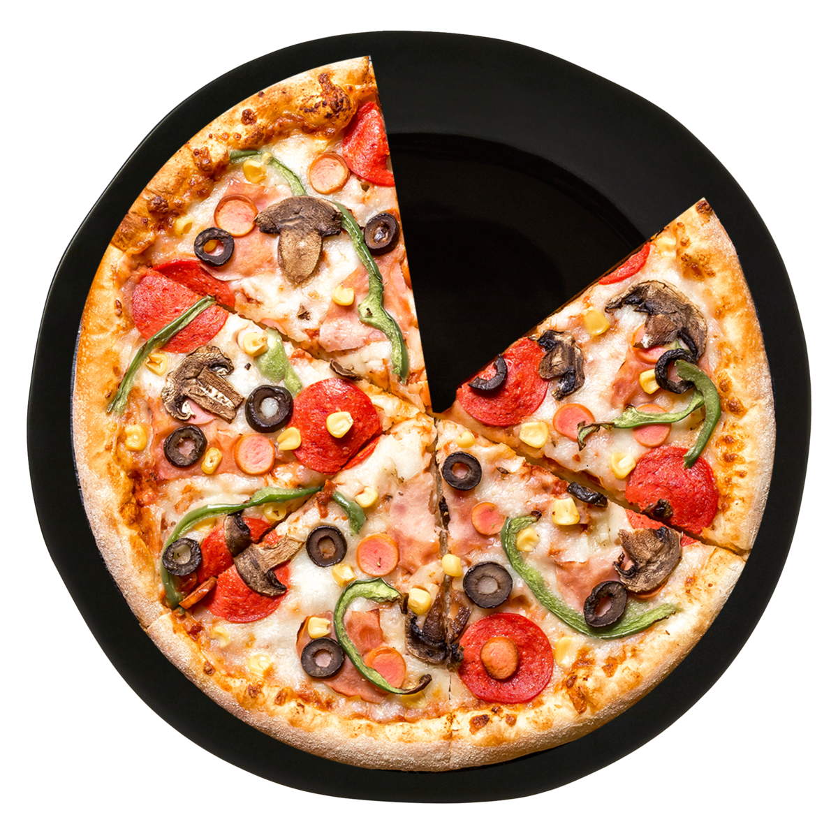 Black Stoneware Pizza Plate