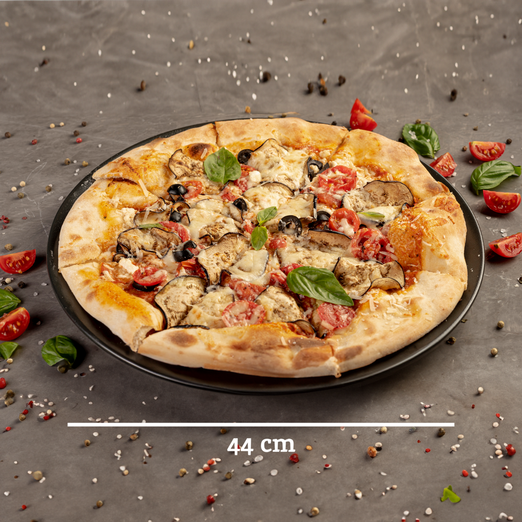 Black Stoneware Pizza Plate