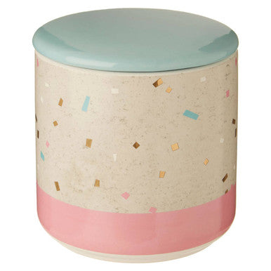 Medium Fine Earthenware Grey Pink Storage Canister