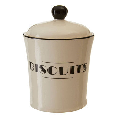 Broadway Biscuits Canister in Cream and Black