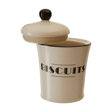Broadway Biscuits Canister in Cream and Black