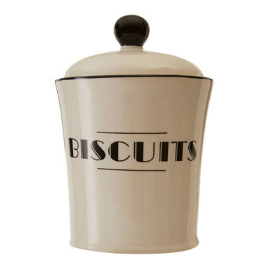 Broadway Biscuits Canister in Cream and Black