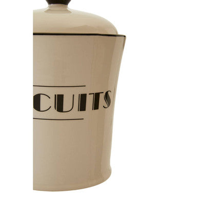 Broadway Biscuits Canister in Cream and Black