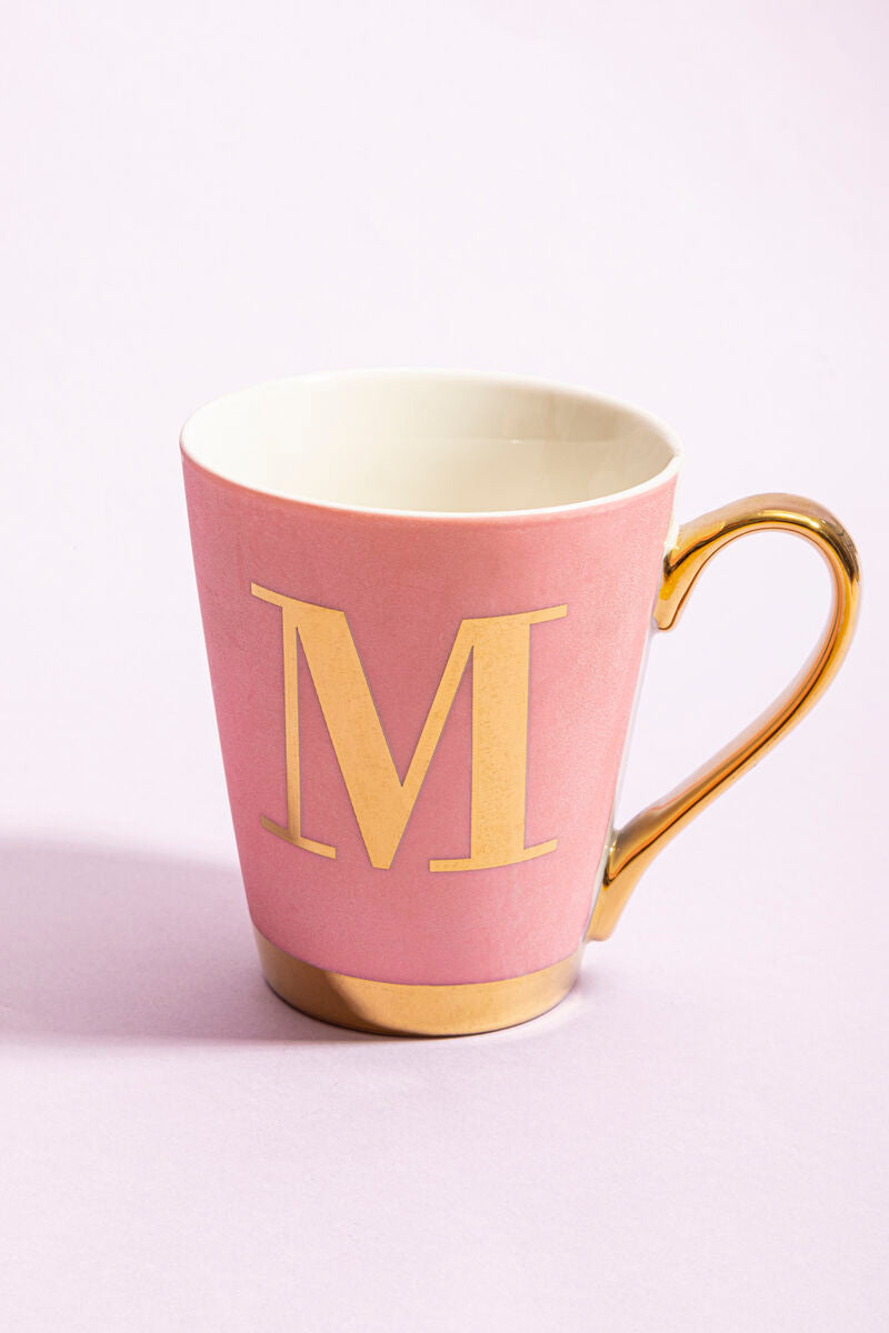 Frosted Pink M Monogram Mug